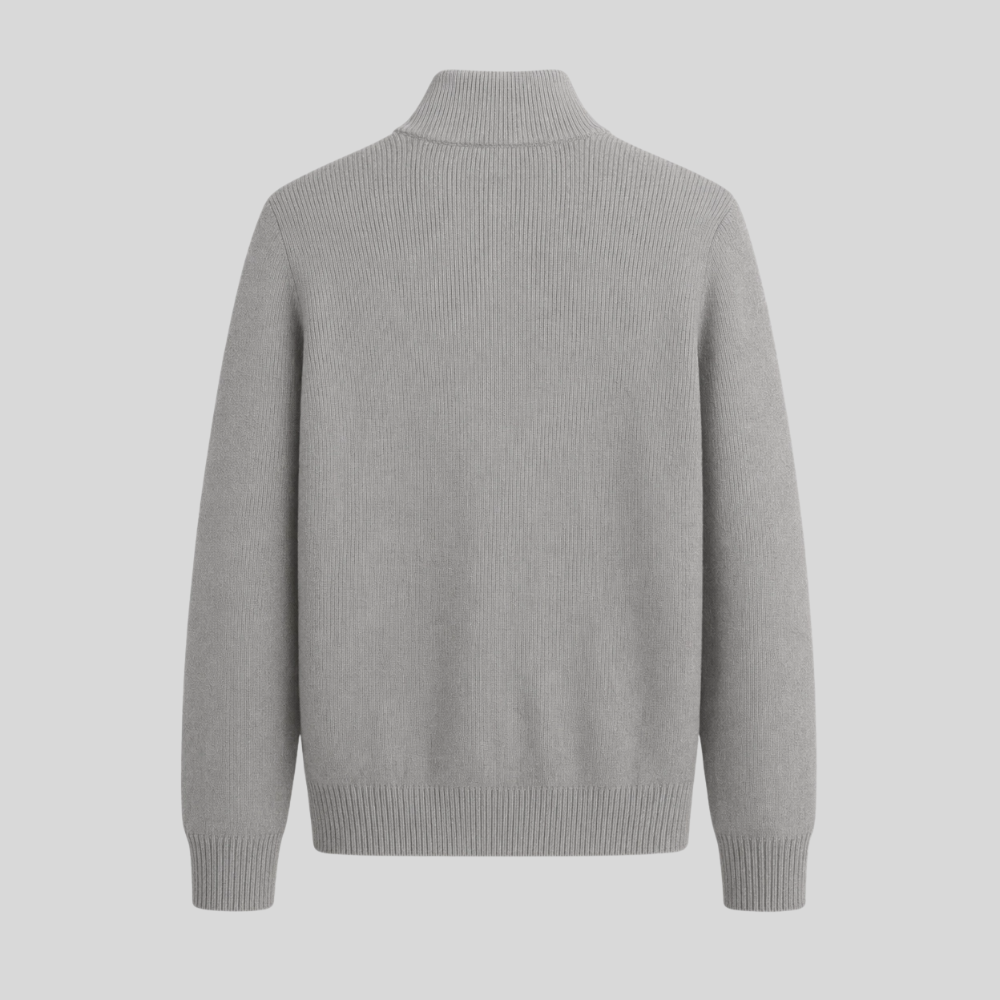 Wool Zip-Up Knit Pocket Jacket