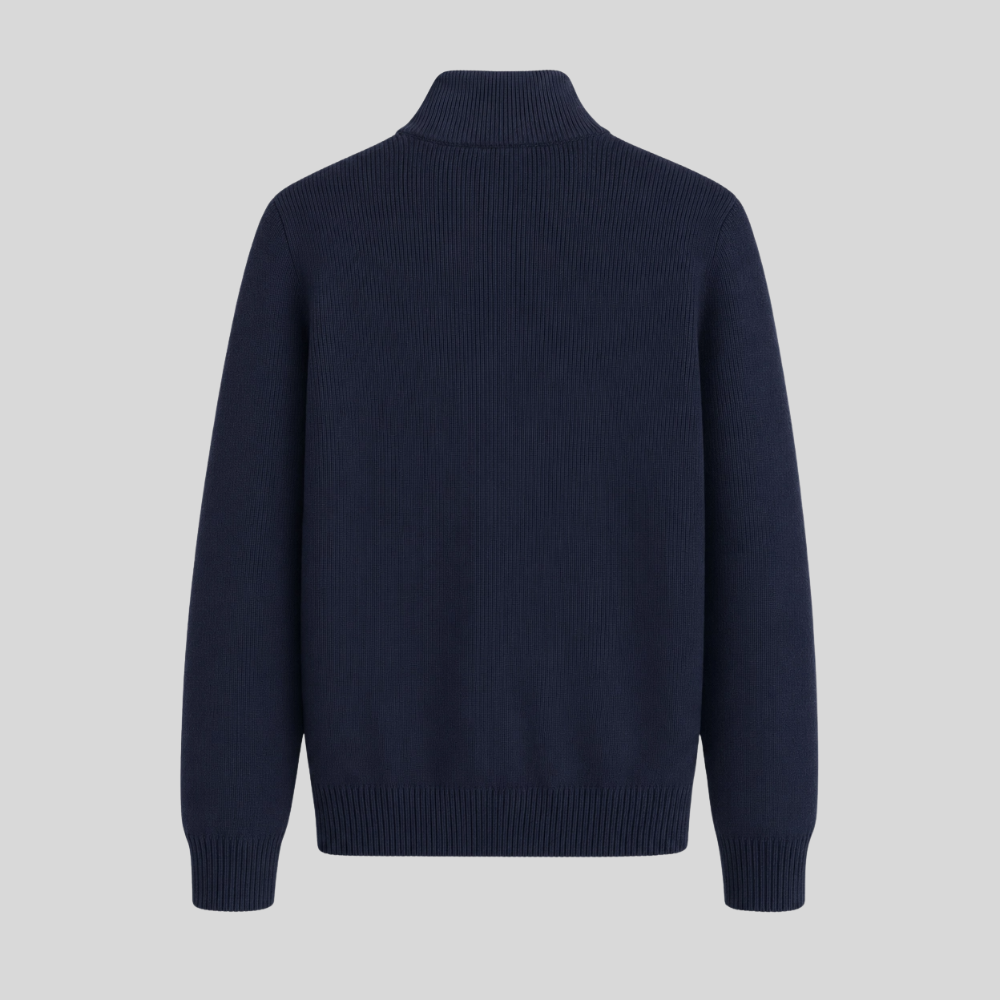Wool Zip-Up Knit Pocket Jacket